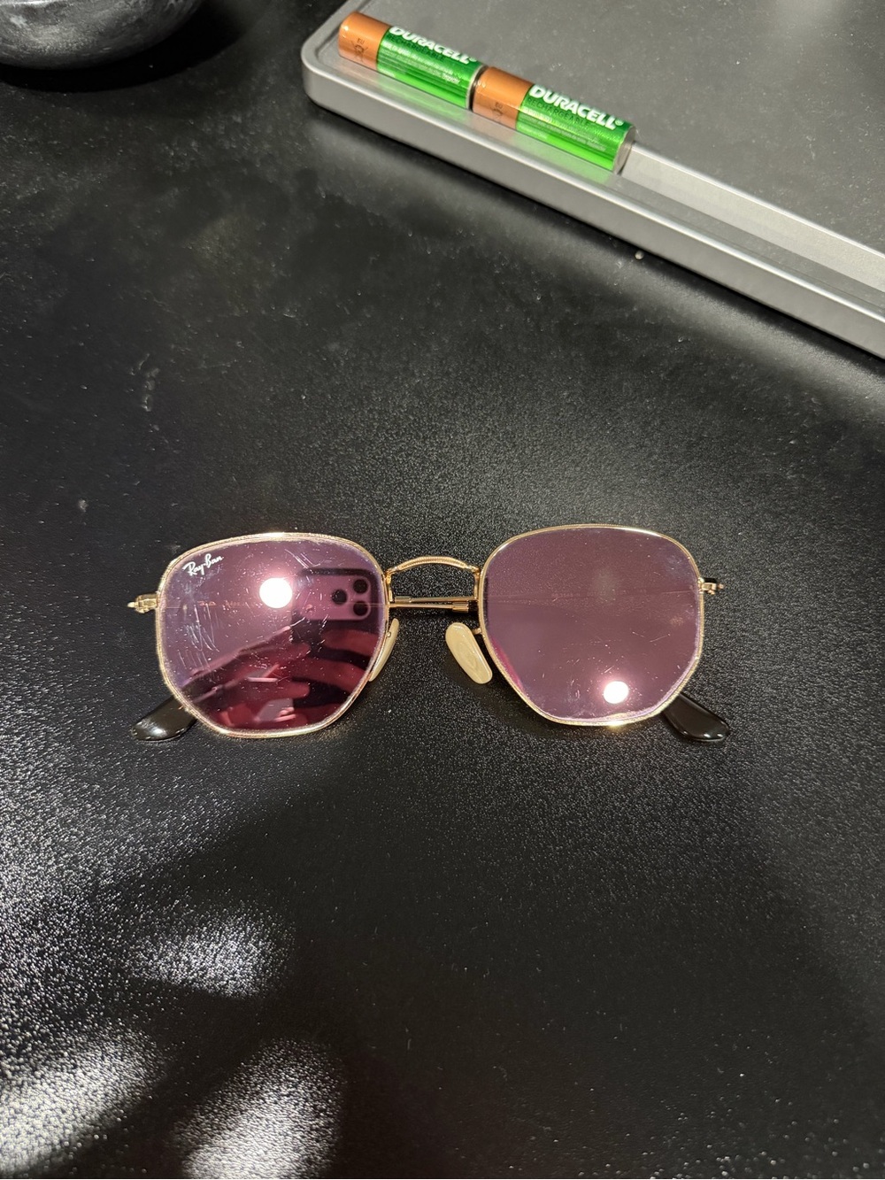 Ray-Ban Hexagonal Flat RB3548N Gold/Violet Sunglasses